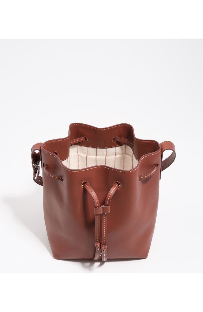 Bimba y Lola Large leather Carlino bucket bag, Alternate, color, Nut