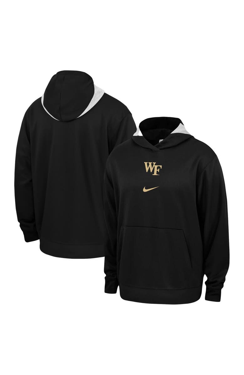 Nike Men's Nike Black Wake Forest Demon Deacons Basketball Spotlight Performance Pullover Hoodie, Main, color,