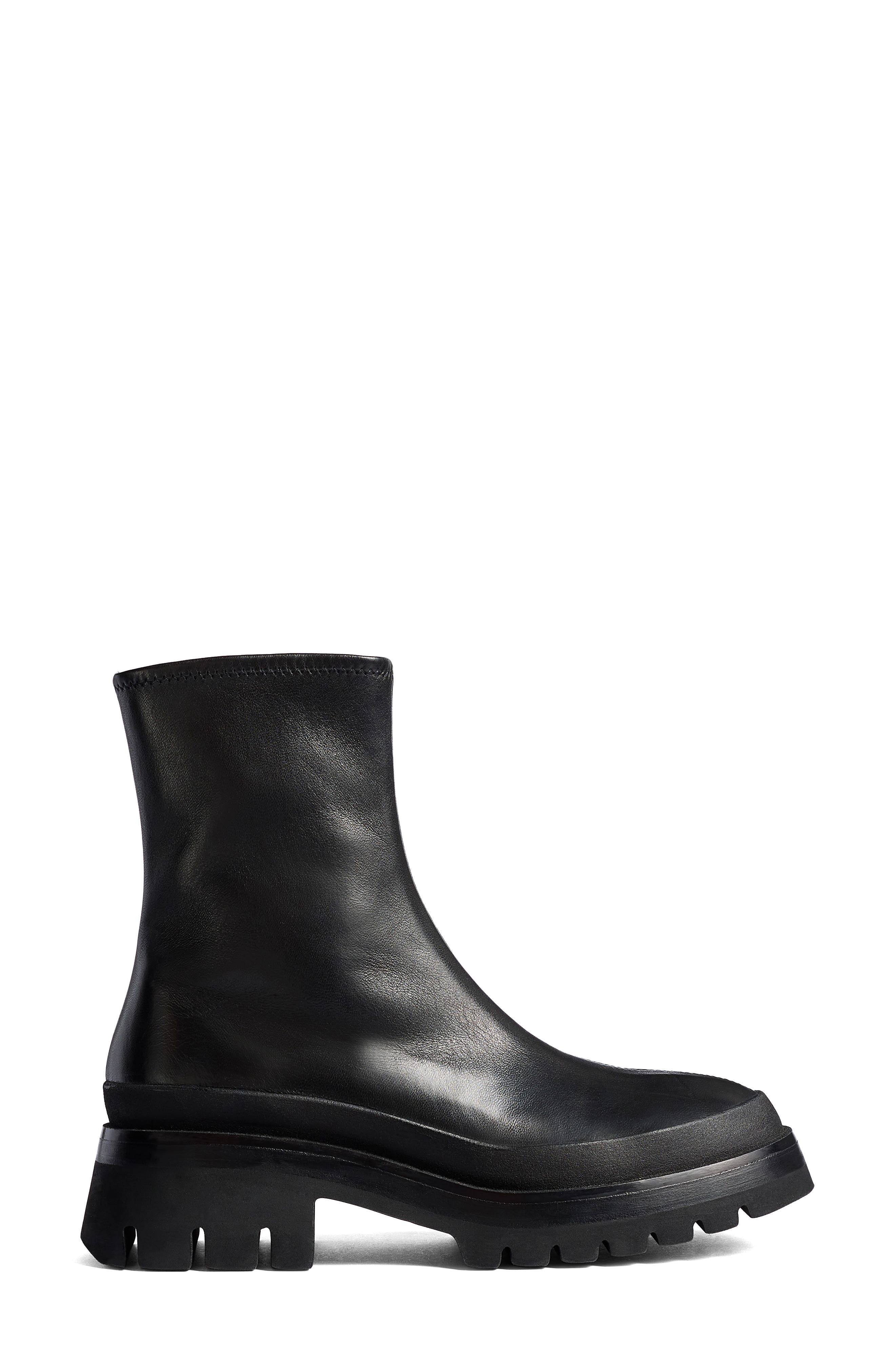 Khaite Fallon Lug Sole Bootie, Alternate, color, Black