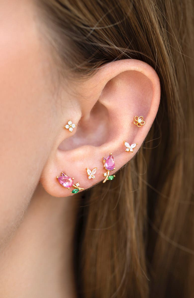 Girls Crew Teeny Tiny Flower Stud Earrings, Alternate, color, Gold