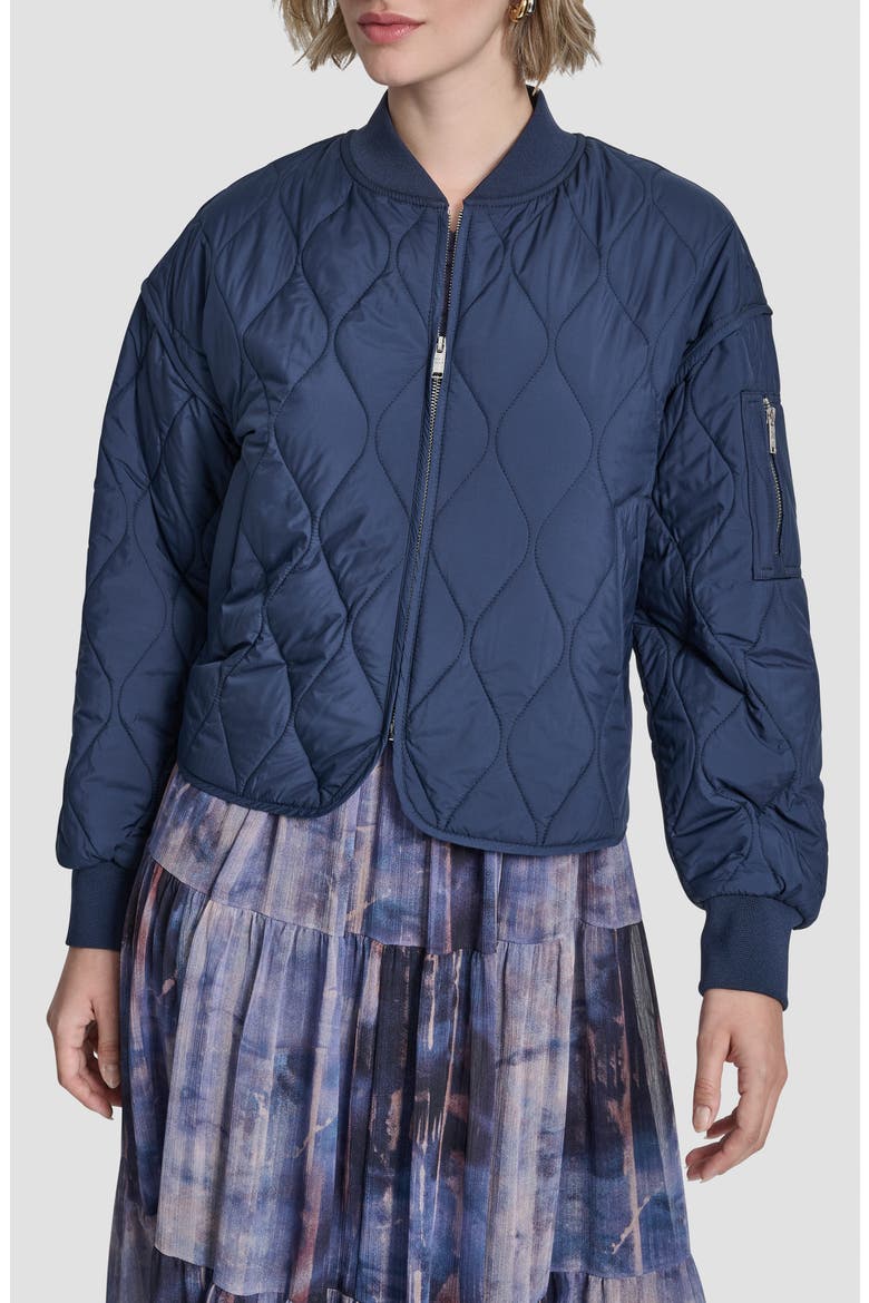 Quilted Bomber Jacket, Main, color, HUDSON BLUE