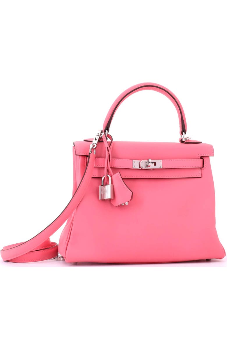 Pre-Owned Hermes Kelly Handbag Pink Swift with Palladium Hardware 25, Alternate, color, Rose Azalee