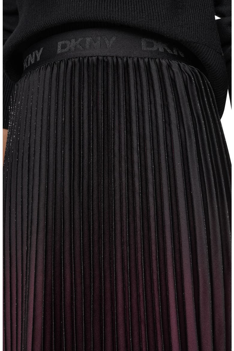 Pleated Metallic Ombré Skirt, Alternate, color, CABERNT/ BL