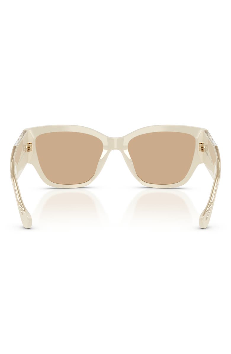 Versace 55mm Cat Eye Sunglasses, Alternate, color, White Talc / Light Yellow