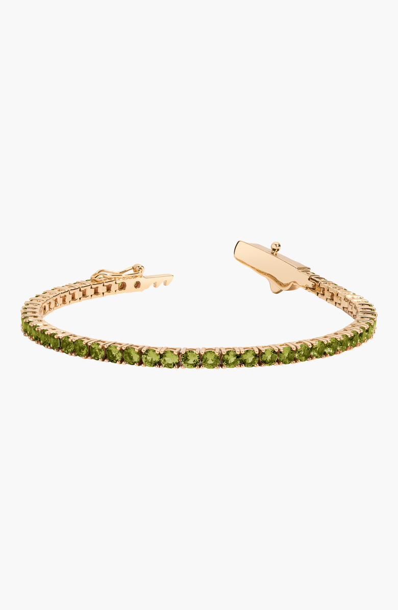 Aurate New York Lab Grown Green Peridot Tennis Bracelet, Main, color, Green Peridot