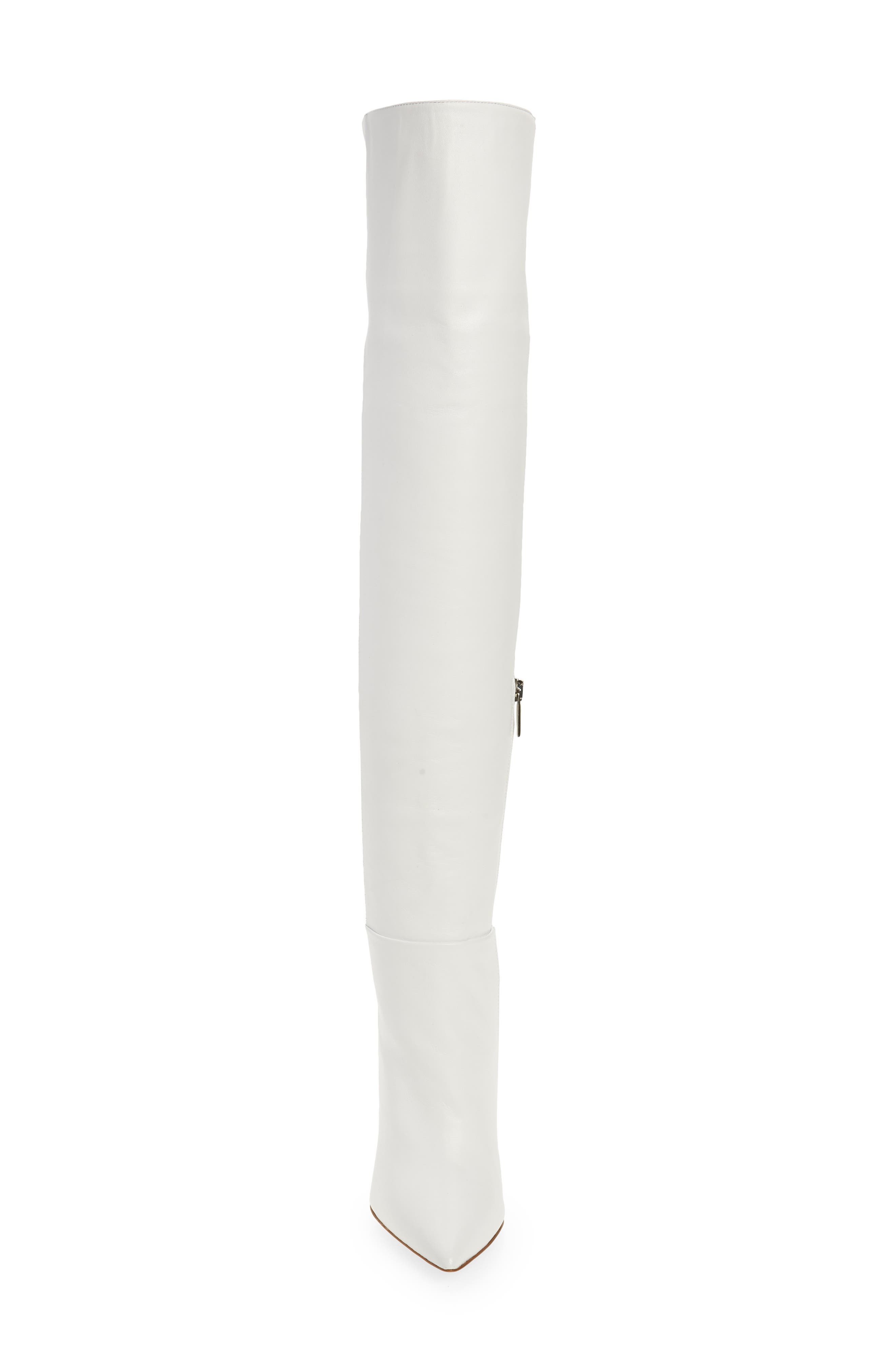 Zerina Pointed Toe Over the Knee Boot, Alternate, color, WHITE