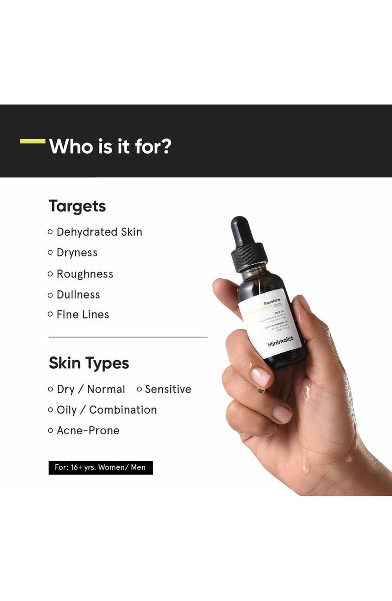 Minimalist Squalane 100% Face Oil, Alternate, color,
