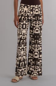 KUT from the Kloth Meg Print High Waist Wide Leg Pants