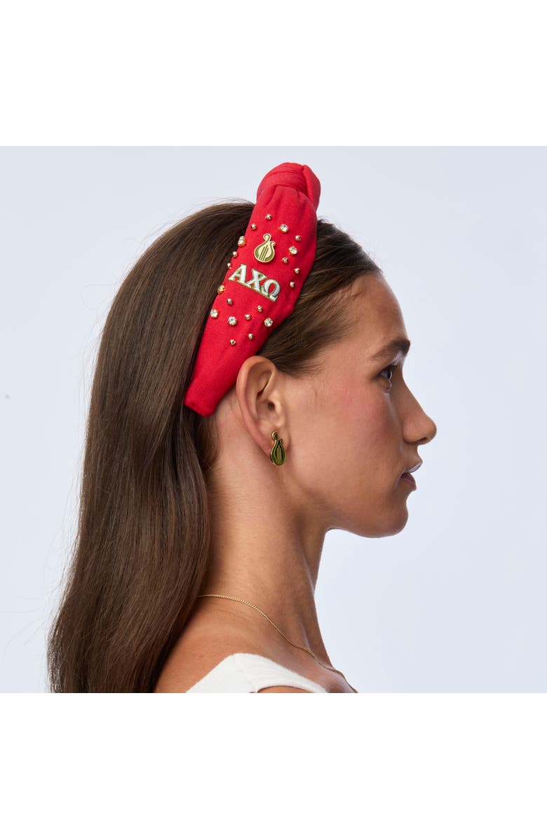 Lele Sadoughi Alpha Chi Omega Knotted Headband, Alternate, color, Scarlet 600