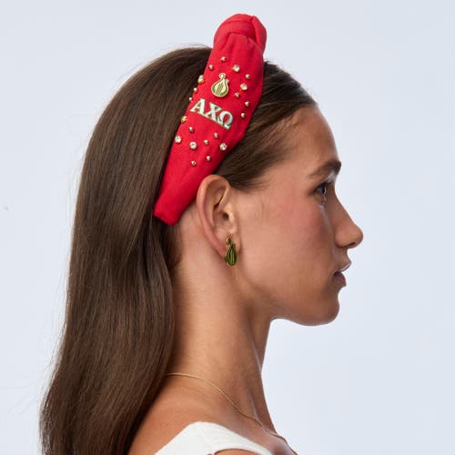 Lele Sadoughi Alpha Chi Omega Knotted Headband In Red