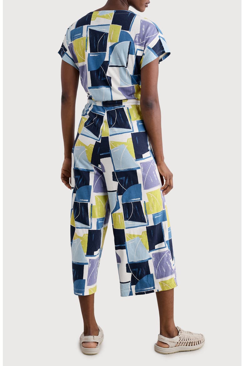 Rose Trellis Wide Leg Jumpsuit, Alternate, color, BLOCK SHAPES BILBERRY