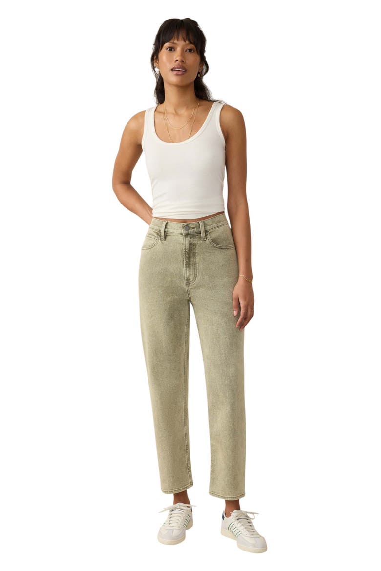 High Waist Slim Straight Leg Jeans, Alternate, color, OLIVE HAZE WASH