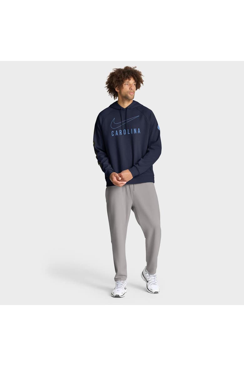 Men's Nike Navy North Carolina Tar Heels Premium Raglan Performance Pullover Hoodie, Alternate, color, Navy