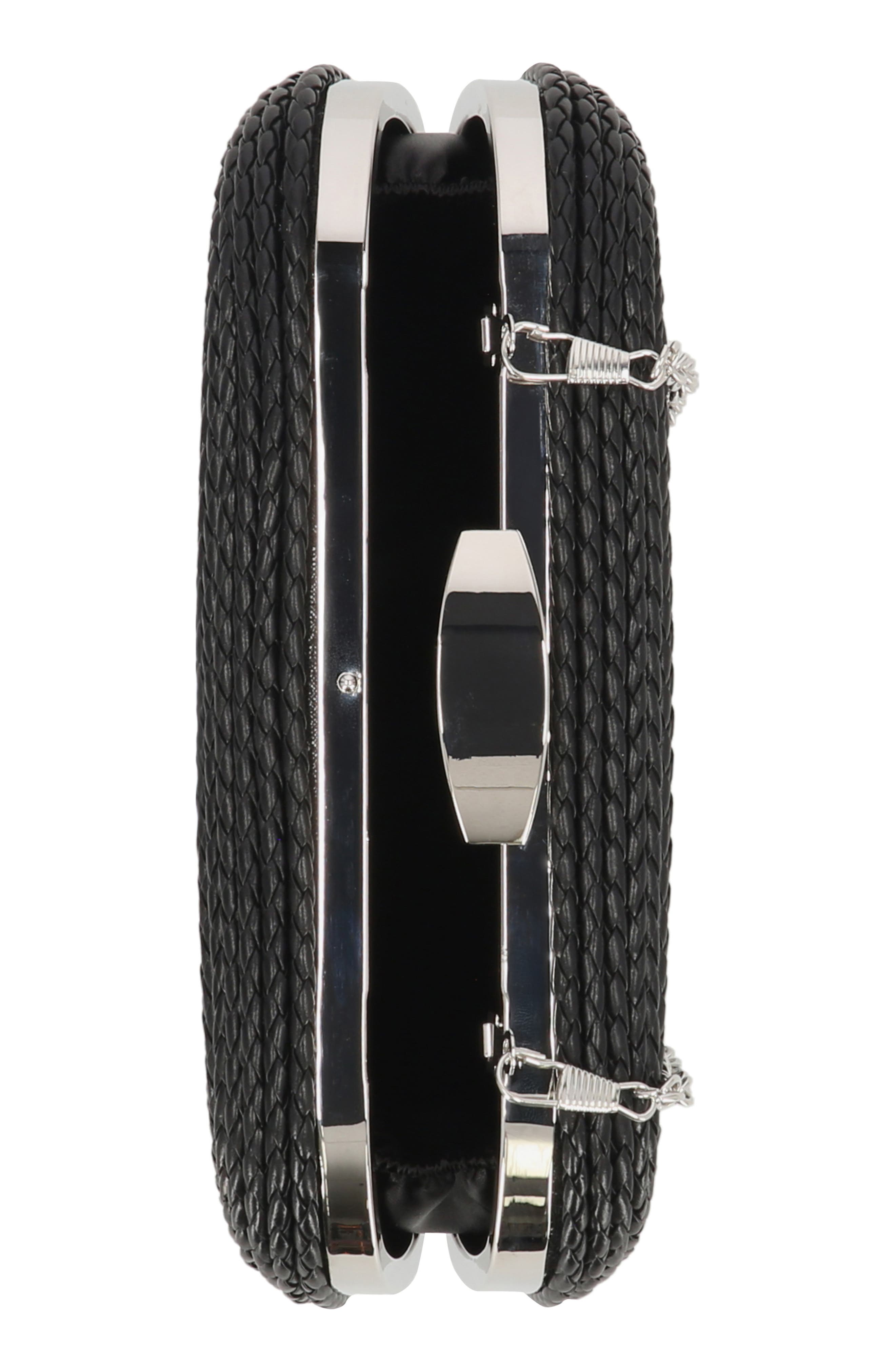 Jessica McClintock Twisted Rope Miniaudere, Alternate, color, Black