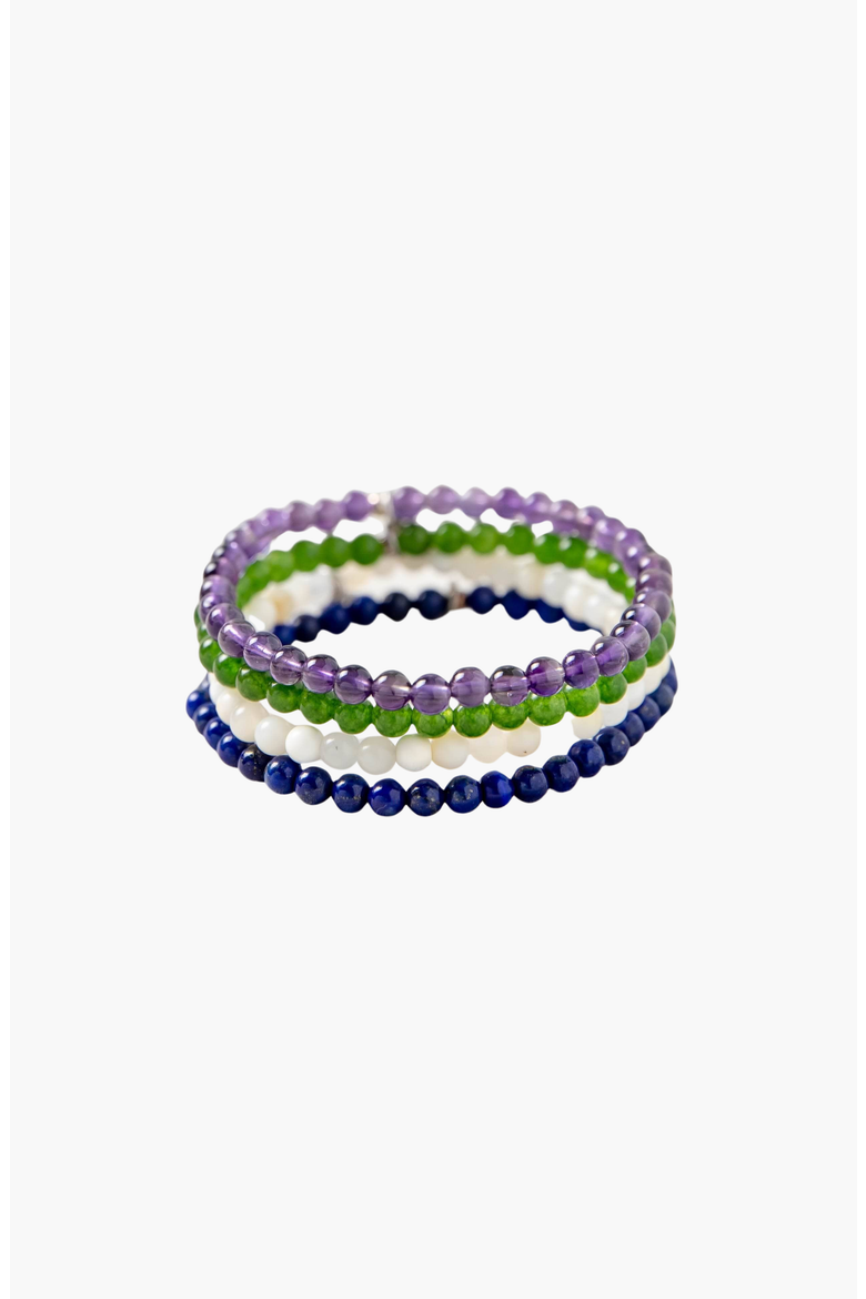 Libra Bracelet Set, Main, color, Green / Purple / Blue / White