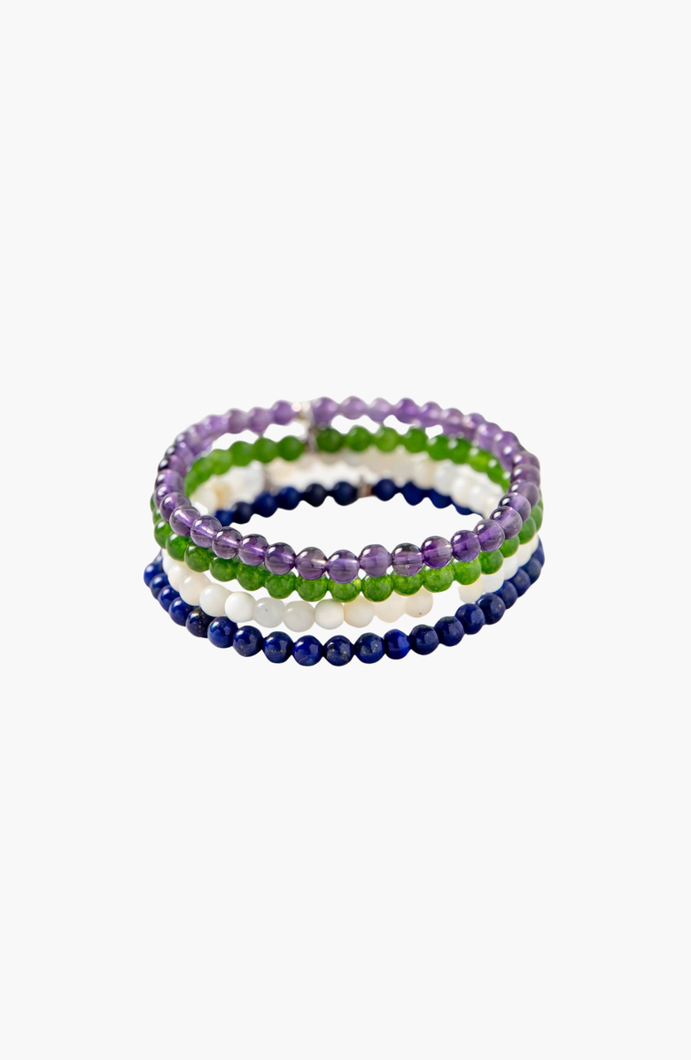 Tiny Rituals Libra Bracelet Set, Main, color, Green / Purple / Blue / White