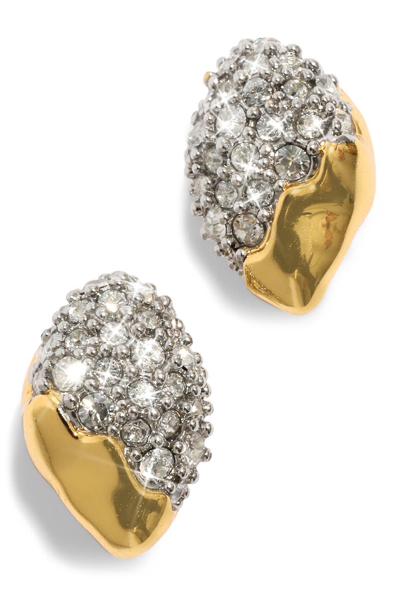 Solanales Tiny Pebble Stud Earrings, Main, color, GOLD/ CRYSTALS