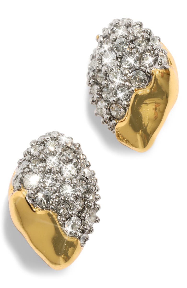 Alexis Bittar Solanales Tiny Pebble Stud Earrings, Main, color, Gold/ Crystals