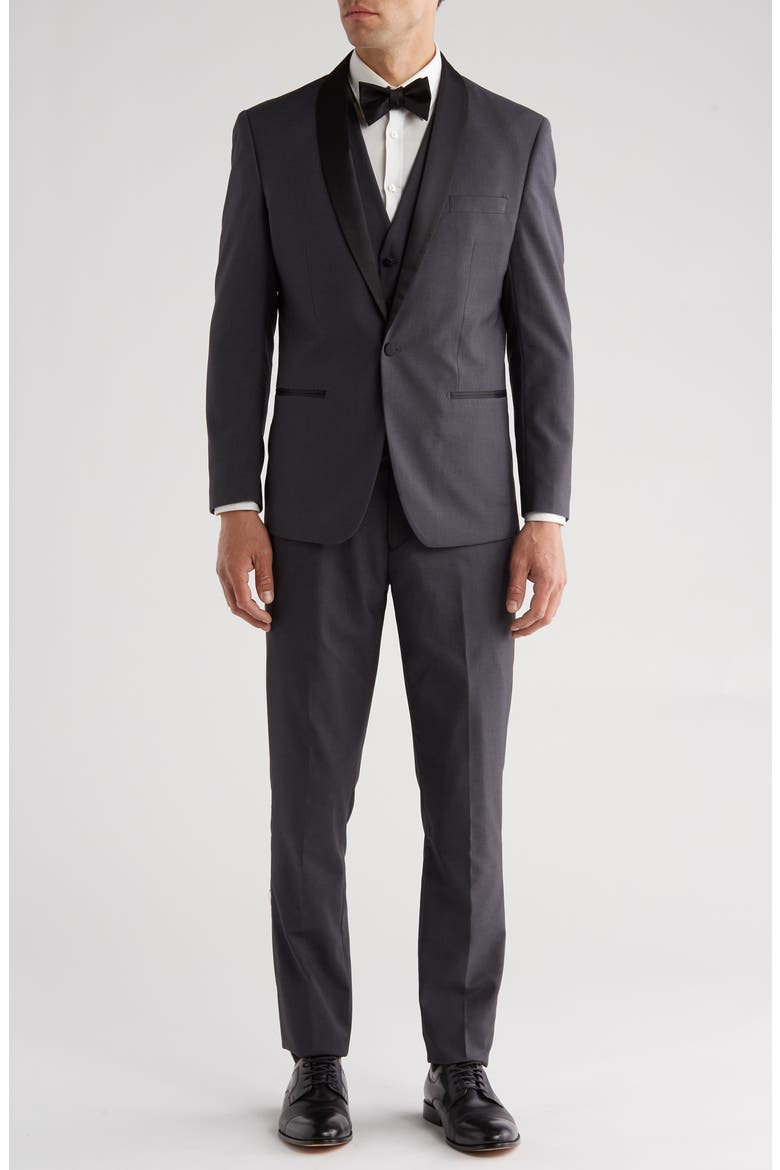 Premium Slim Fit 3-Piece Tuxedo, Main, color, CHARCOAL