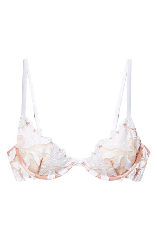 Fleur Du Mal Fuller Cup Lily Embroidered Underwire Demi Bra In Ivory