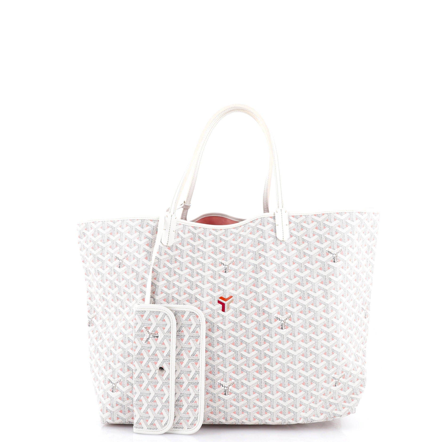 Pre-Owned Goyard Saint Louis Tote Claire Voie Coated Canvas GM, Alternate, color, White