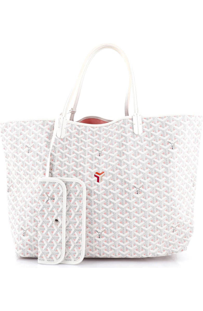 Pre-Owned Goyard Saint Louis Tote Claire Voie Coated Canvas GM, Alternate, color, White