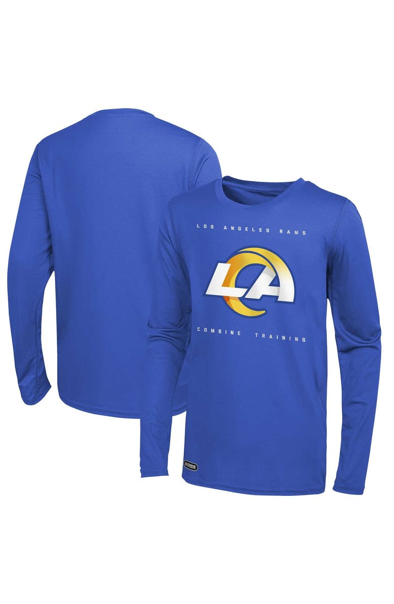 Outerstuff Men's Royal Los Angeles Rams Side Drill Long Sleeve T-Shirt, Main, color, Royal