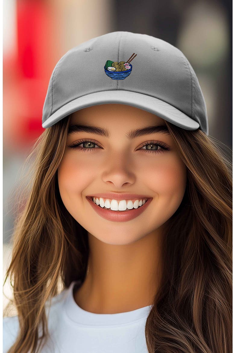 Noodles Embroidered Casual Cap, Alternate, color, Gray