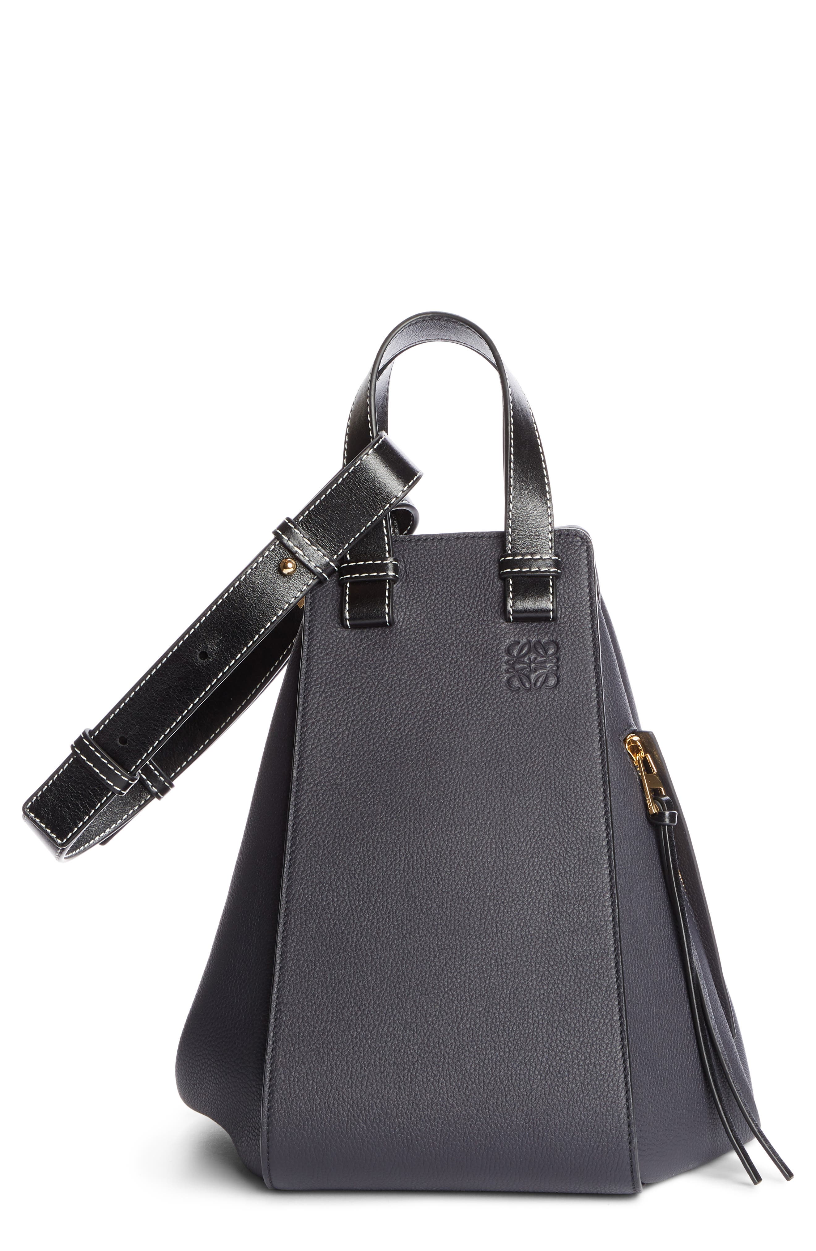 Hammock Medium Calfskin Leather Hobo, Main, color, MIDNIGHT BLUE/ BLACK