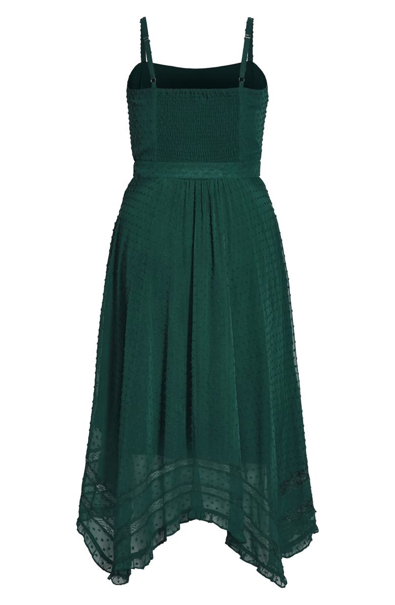 City Chic Flirty Nature Midi Dress, Alternate, color, Jade