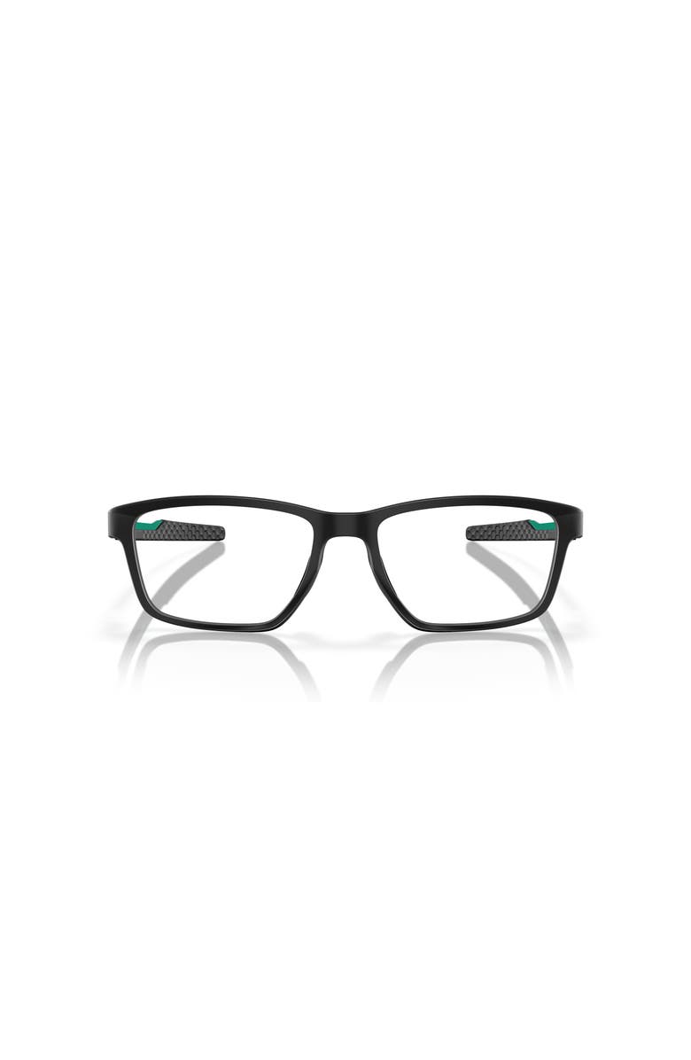 Oakley 57mm Rectangle optical glasses, Alternate, color, Black