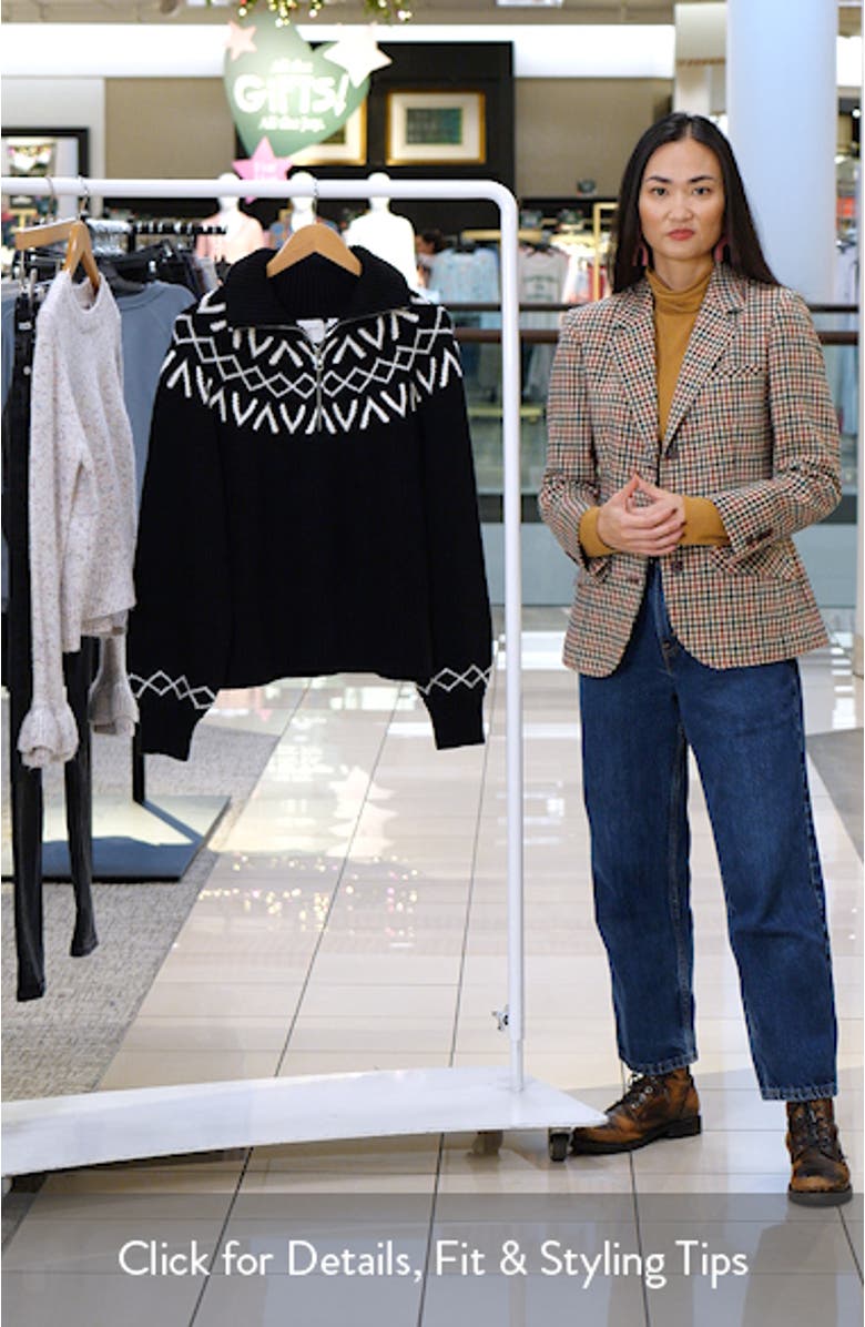 Sigrid Fair Isle Half Zip Sweater, sales video thumbnail