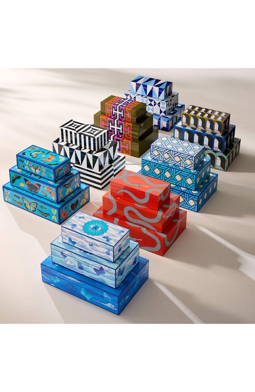Jonathan Adler Large Lacquer Box In Basketweave