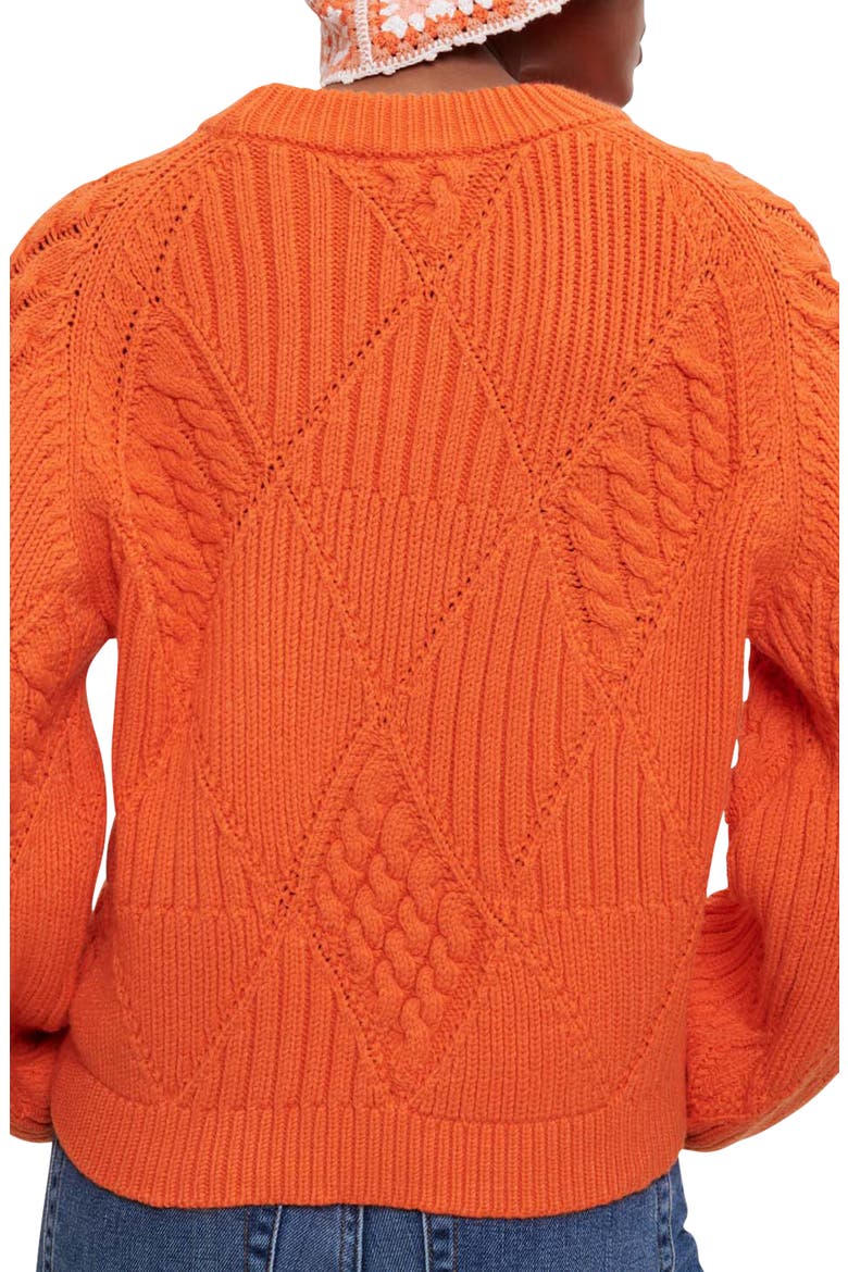 Matalo Mix Stitch Crewneck Sweater, Alternate, color, ORANGE