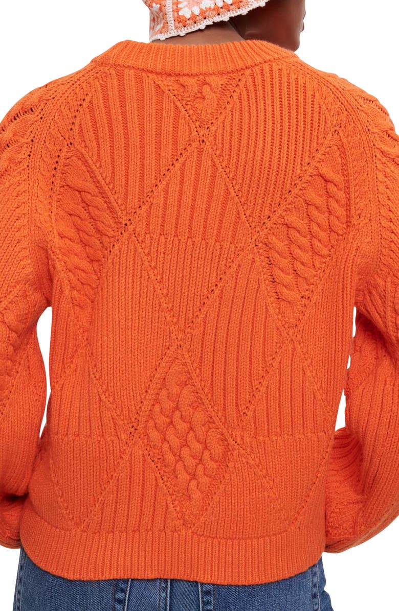 maje Matalo Mix Stitch Crewneck Sweater, Alternate, color,