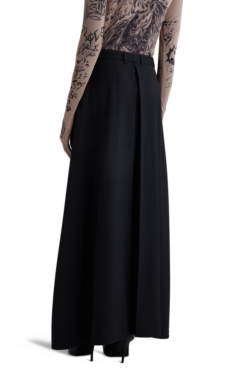 Balenciaga Hybrid Wool Pants Maxi Skirt, Alternate, color, 