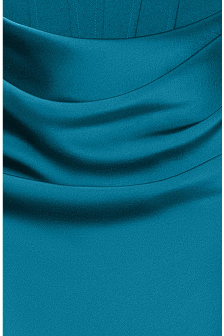 Strapless Mixed Media Gown, Alternate, color, TEAL