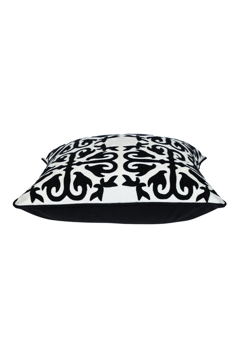 Ceti Embroidered Throw Pillow, Main, color, BLACK