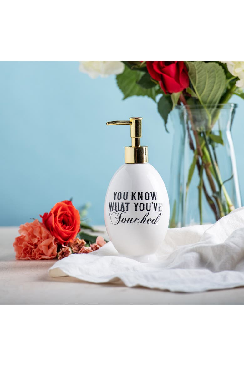 You Know Soap Dispenser Ceramic White 16 oz, Alternate, color, White