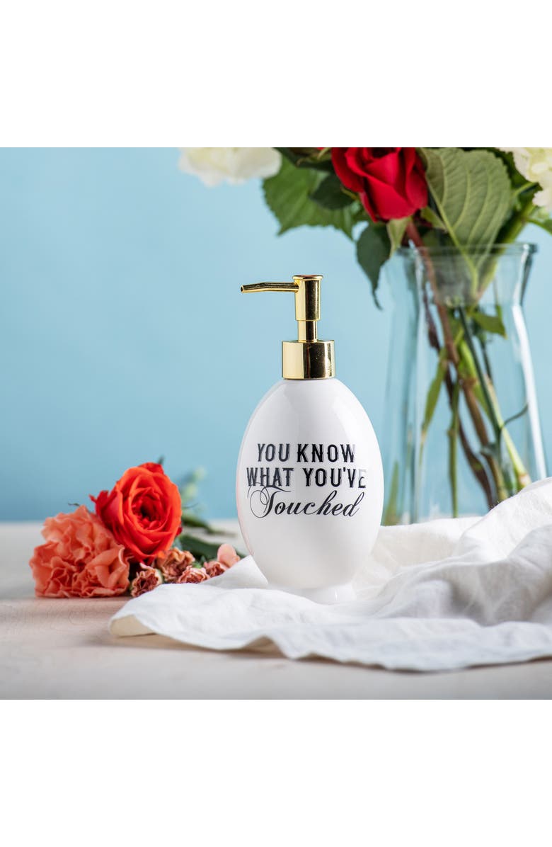 Totalee Gift You Know Soap Dispenser Ceramic White 16 oz, Alternate, color, White