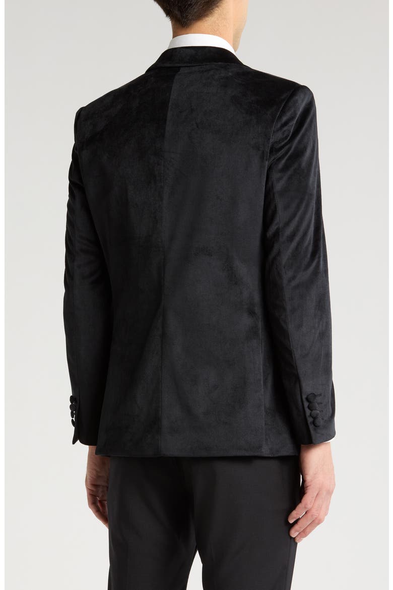 Slim Fit Velour Blazer, Alternate, color, BLACK