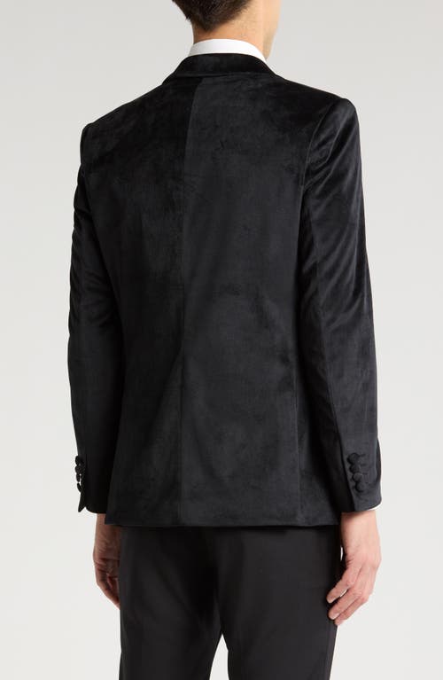 Tahari Slim Fit Velour Blazer In Black
