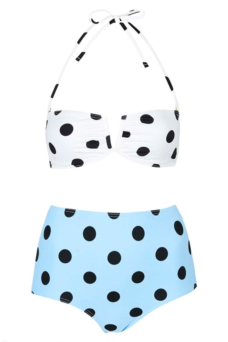 Polka Dot Bikini Set, Alternate, color, WHITE MULTI