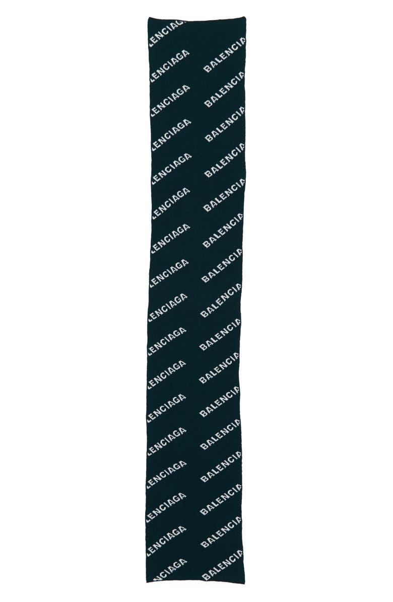 Balenciaga Logo Wool Blend Scarf, Main, color,