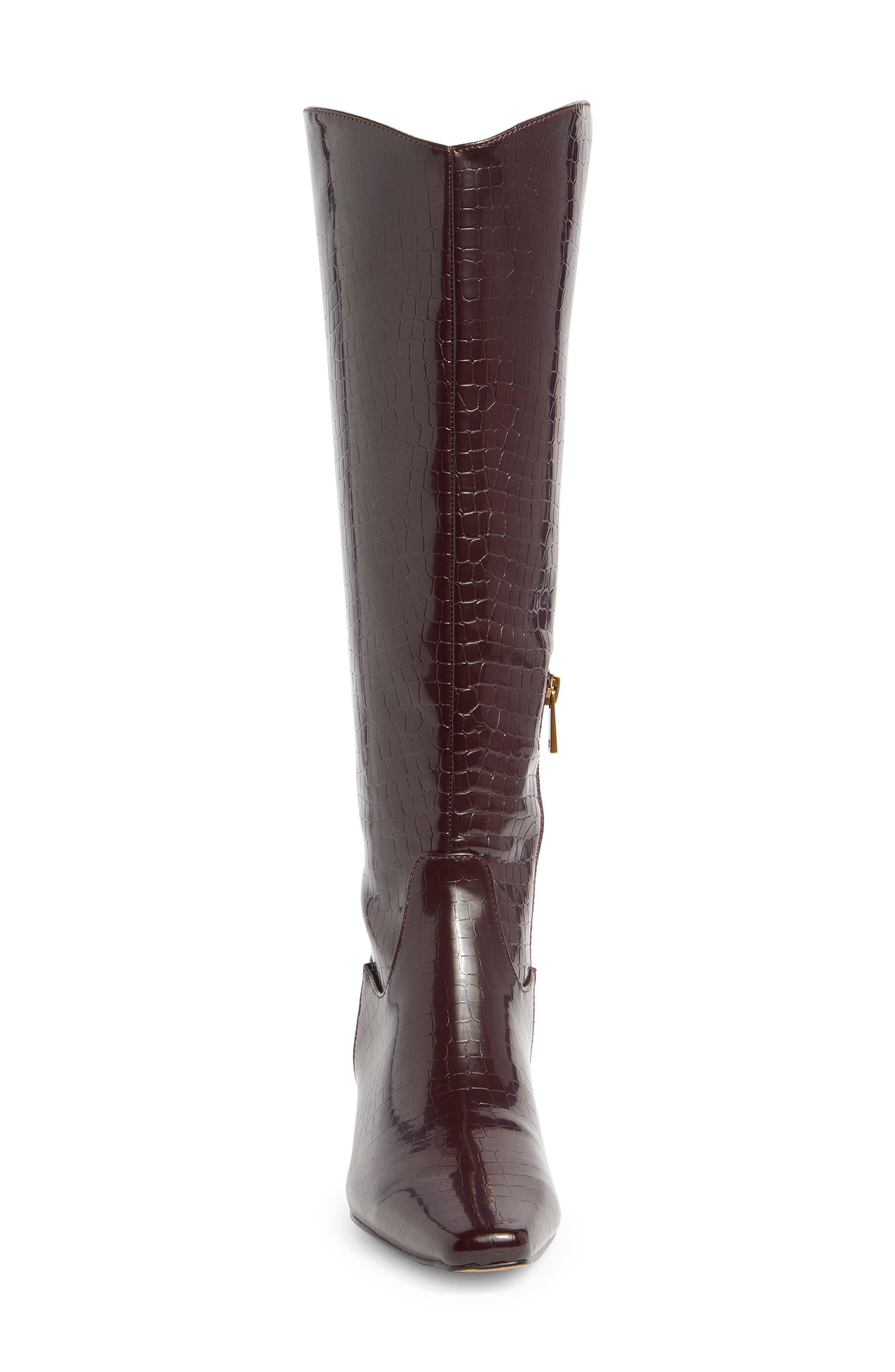 Splendid Jett Knee High Boot, Alternate, color, Black Cherry Croco