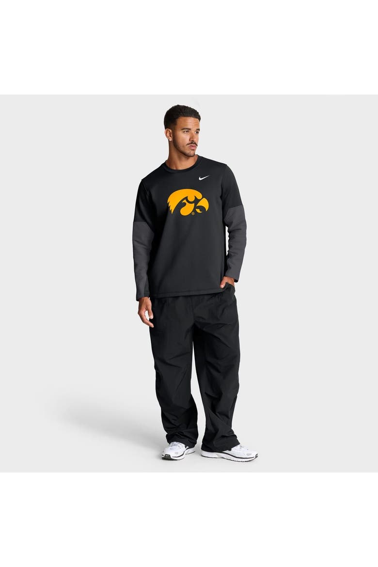 Men's Nike Black Iowa Hawkeyes 2025 Sideline Coach Performance Long Sleeve T-Shirt, Alternate, color, Black