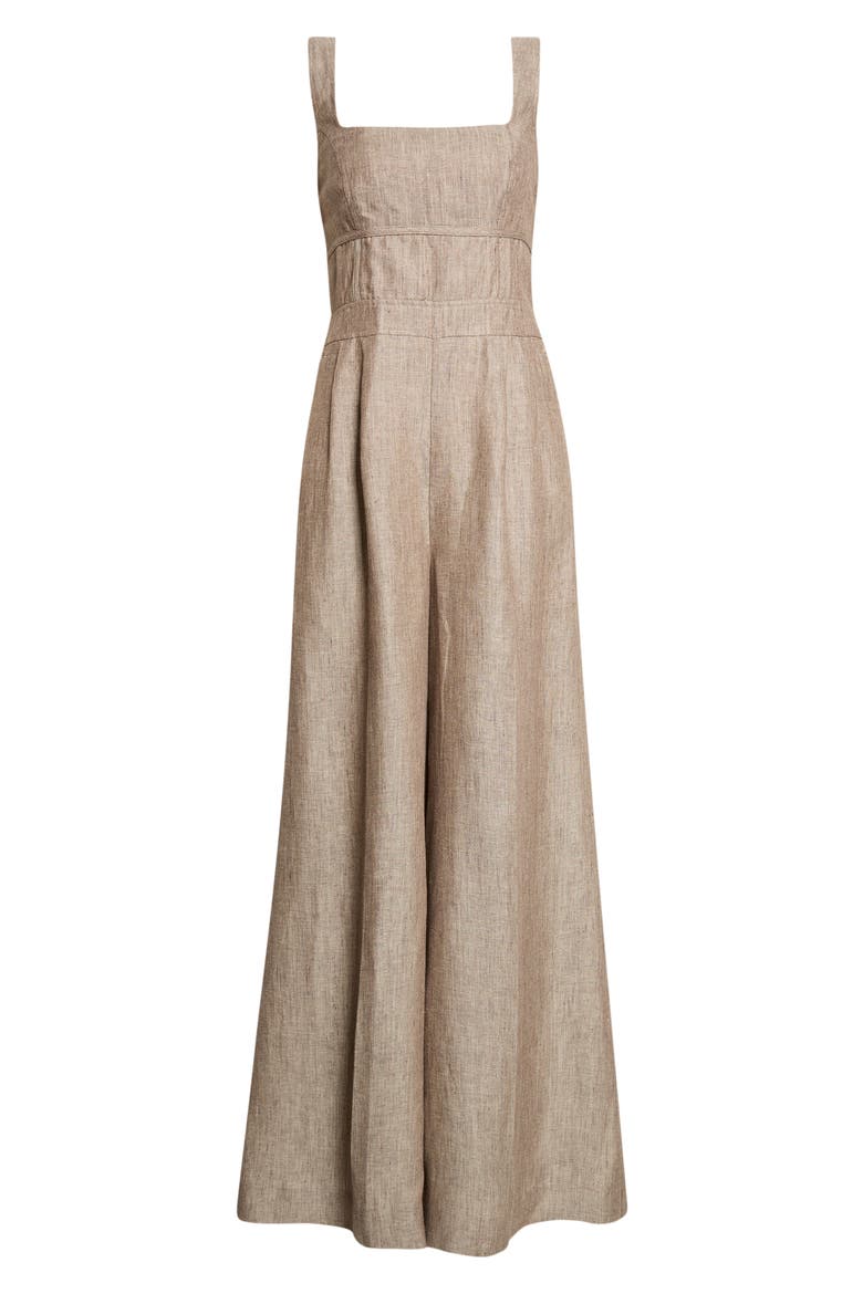 Flora Wide Leg Linen Romper, Alternate, color, NEUTRAL