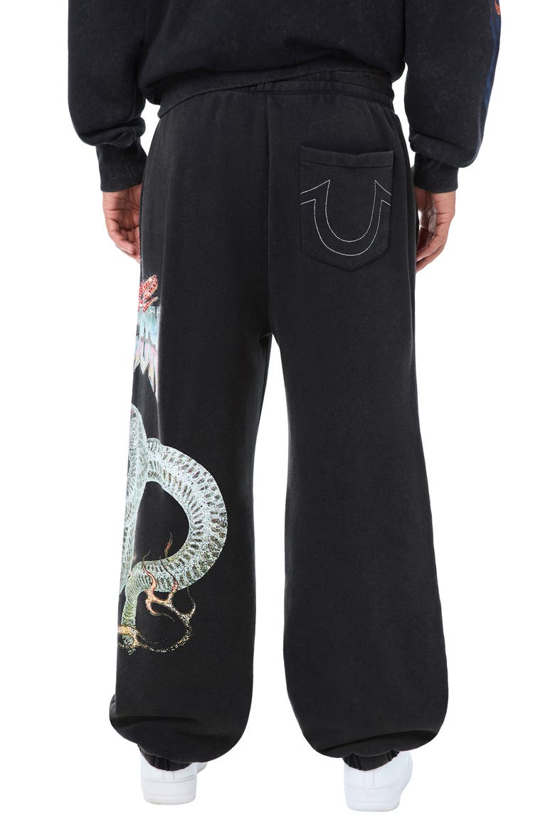 Snake Crystal Baggy Joggers, Alternate, color, JET BLACK