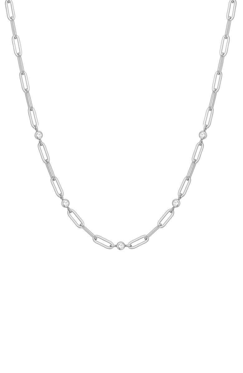 ANIA HAIE Bezel Cubic Zirconia Station Chain Necklace, Main, color,