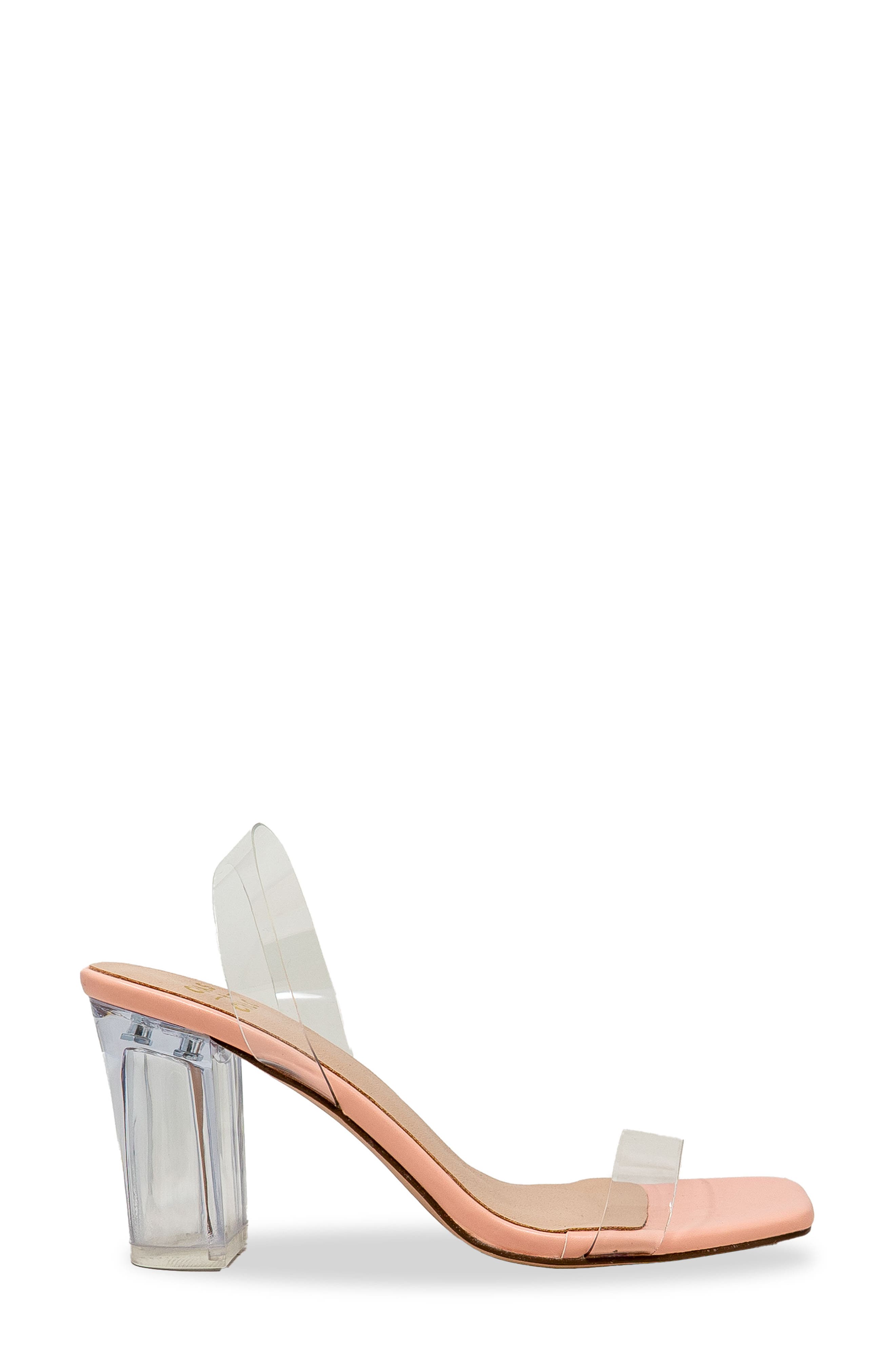 Chase Slingback Lucite Block Heel Sandal, Alternate, color, PINK PU